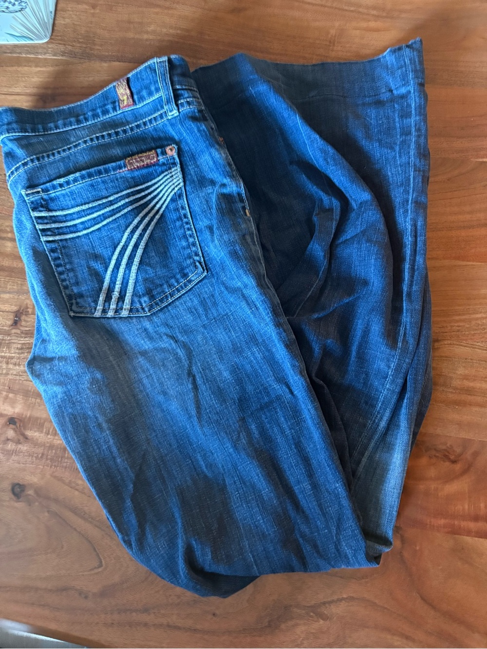 7 For All Mankind Dark Blue Flare jeans low rise